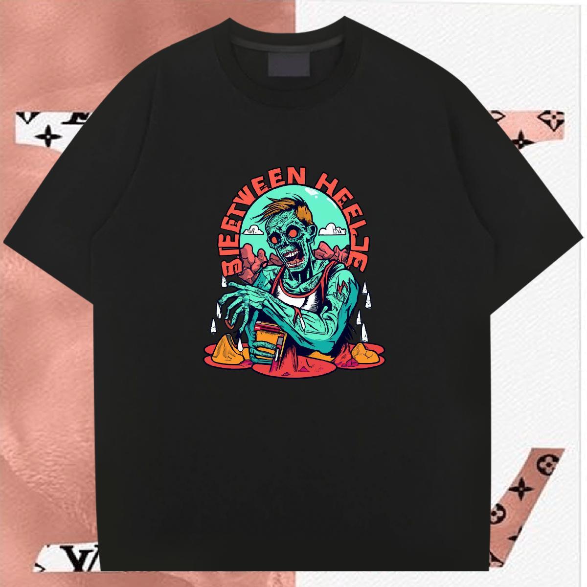 Classic Casual Man T Shirts skull Tees Shirts 230g Cotton Daily Outfit Wholesale Custom Print Plus Size Breathable Soft Men Tees