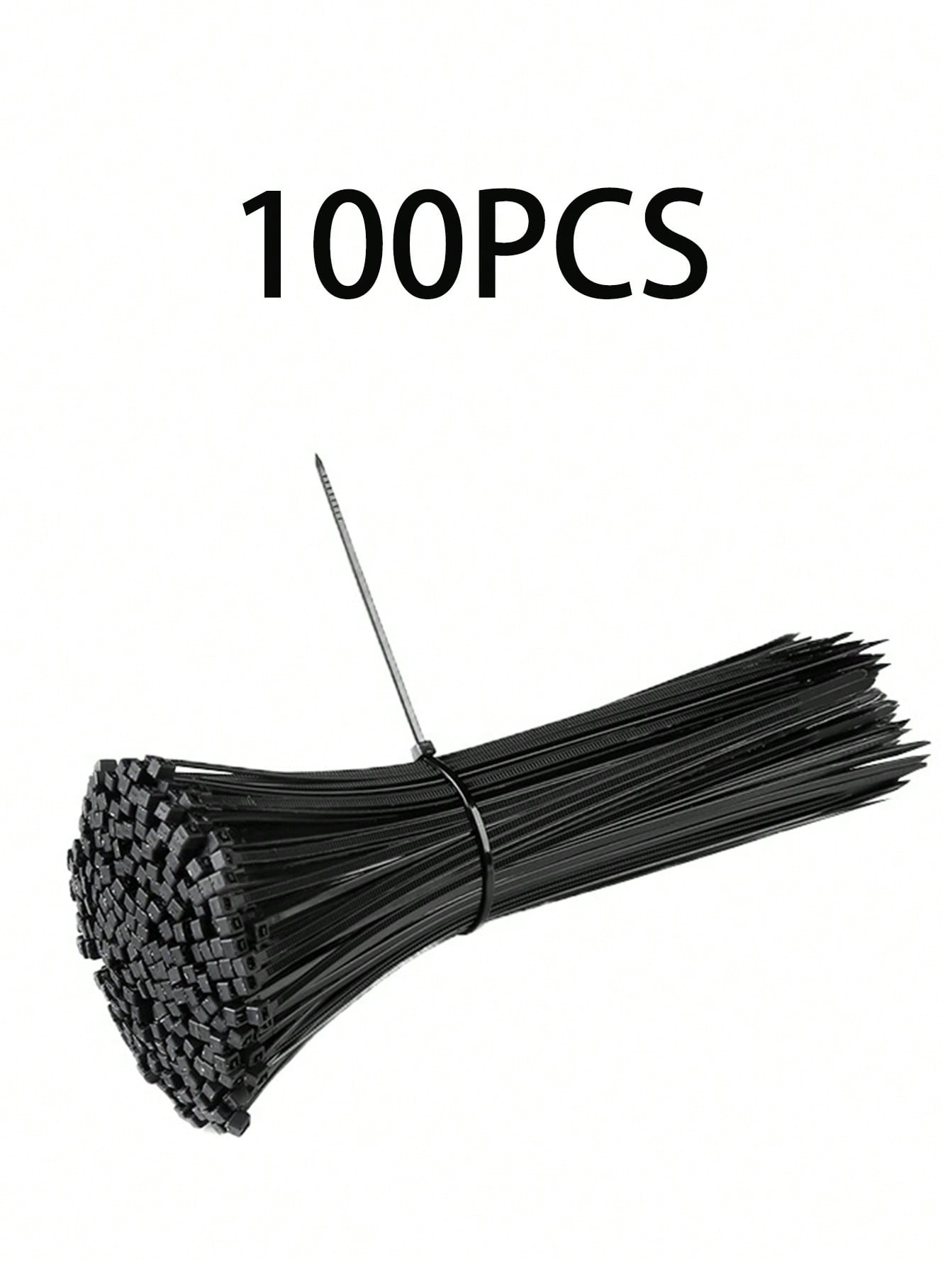 100pcs nylon plastic buckle strong cable tie rope automotive wire binding belt fixer self-locking black cable tie