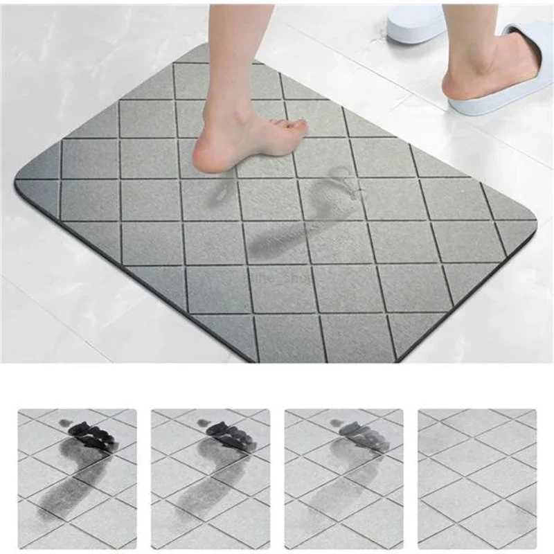 1Pc Non-Slip Bath Mat Diatomite Mat with Rubber Padding Soft Absorbent Bathroom Rug diatomite mud floor mats for Hallway ShowerXJ240807