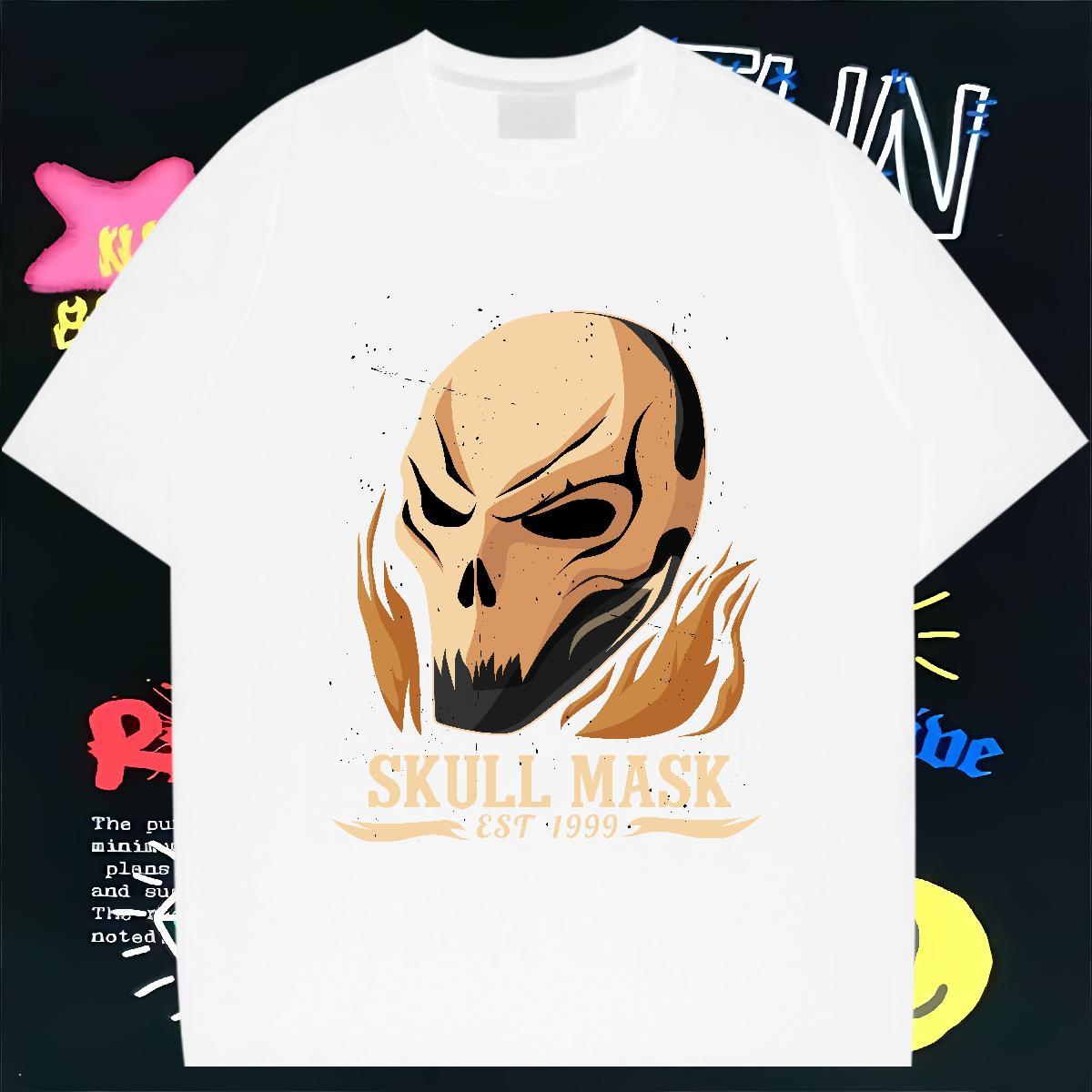 Factory Direct T-Shirts for Men skull Tee Shirt 230g Cotton Home Outdoor Soft DIY Logo Oversized Breathable Short Sleeve Men Tshirts