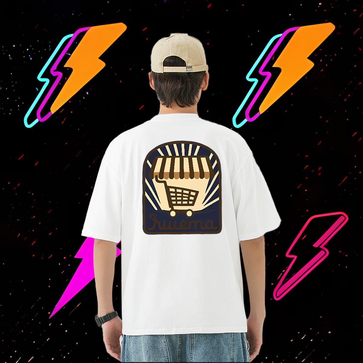 Casual New T shirt letter Tops Shirt 230g Pure Cotton Beach Unisex Black White Breathable Soft Men Tshirts