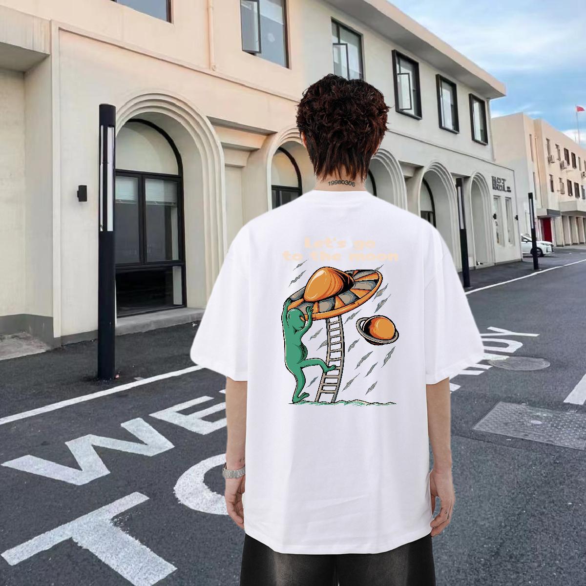 Designer Fashion T-Shirts ET Tee Shirt 230g Pure Cotton High Street Hip Hop Brand Custom Print Oversized Breathable Short Sleeve Couples T Shirts