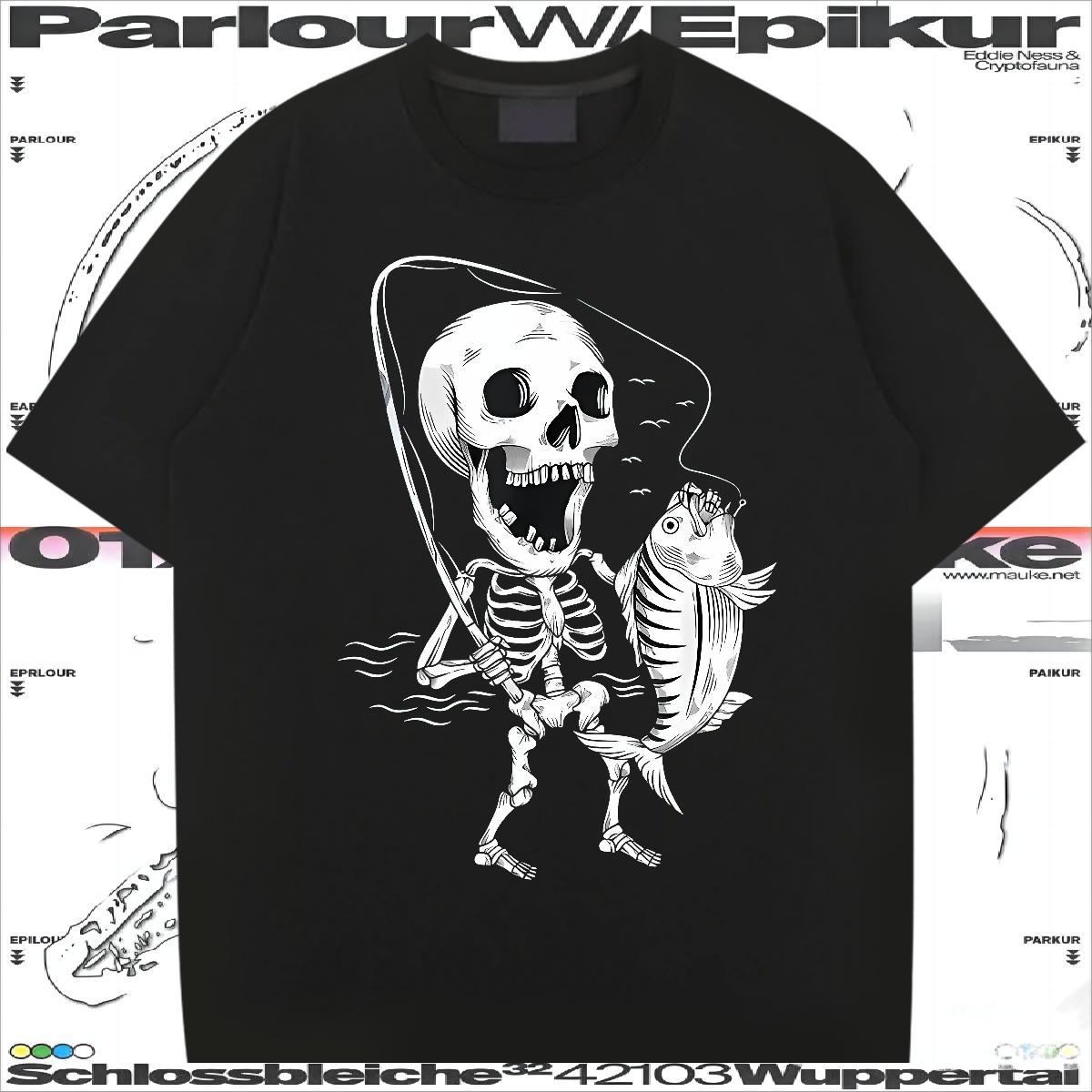 Factory Direct T-Shirts for Men skull Clothes 100% Cotton 230g Sport Unisex Customized O Neck Short Sleeves Tshirts