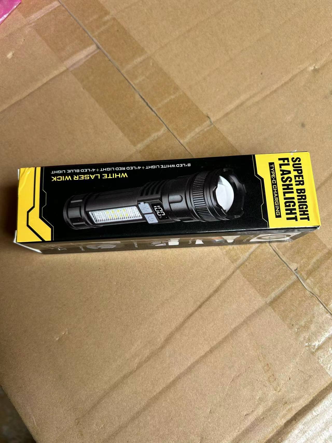 Enhanced Visibility Portable Lightweight Flashlight Featuring a Strong Laser Beam, Suitable for Extended Use Outdoors