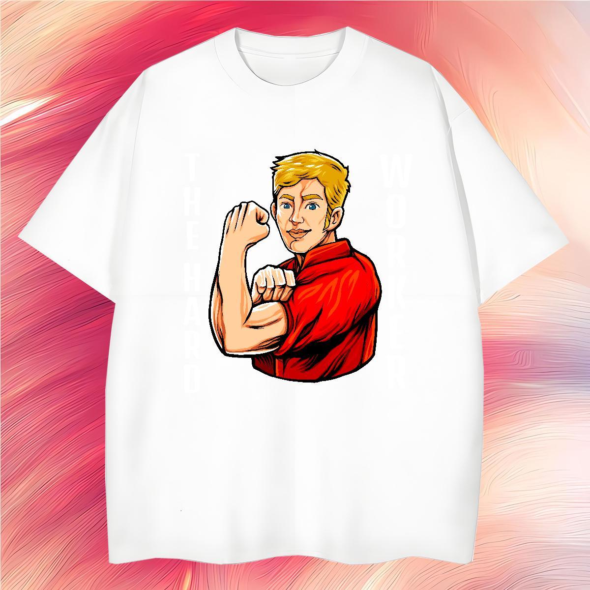 Classic Casual Men T Shirts portrait Tops Shirt 100% Cotton 230g Outdoor Designer Custom Cartoon Breathable Short Sleeve Men Tshirts