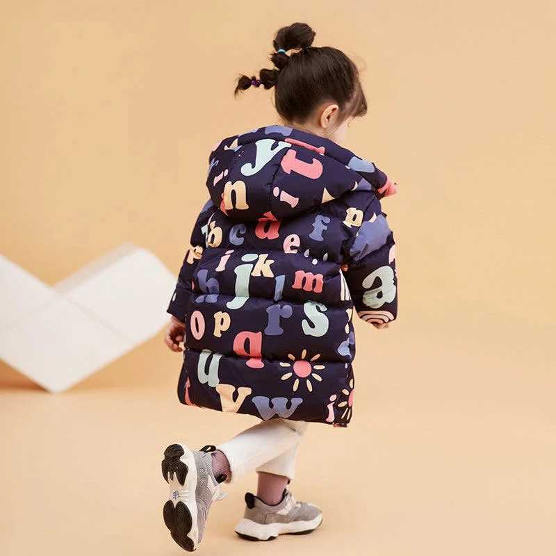Winter Girls Boys Puffer Jackets Warmth Waterproof Child Long Down Coats Cartoon Kids Snow Outfits Baby Therme Parka 1-8 Years Y240803