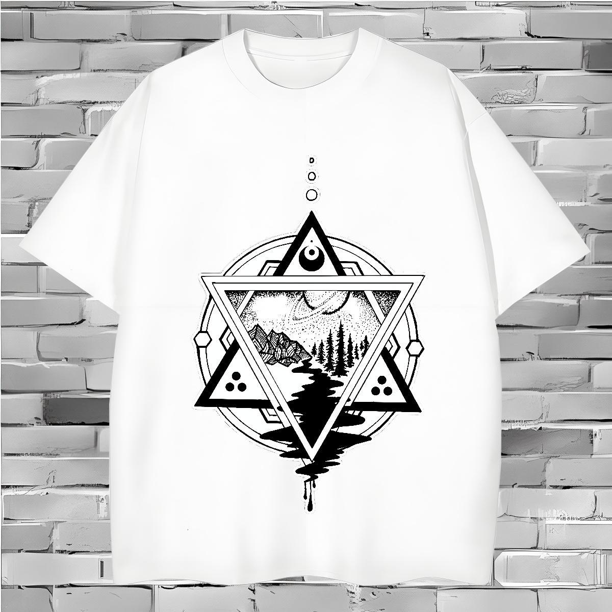 Fashion Casual T Shirts Men eye of the devil Tees Shirts 100% Cotton 230g Hip Hop Street TOP Quality Graphic O Neck Short Sleeves Men Tees
