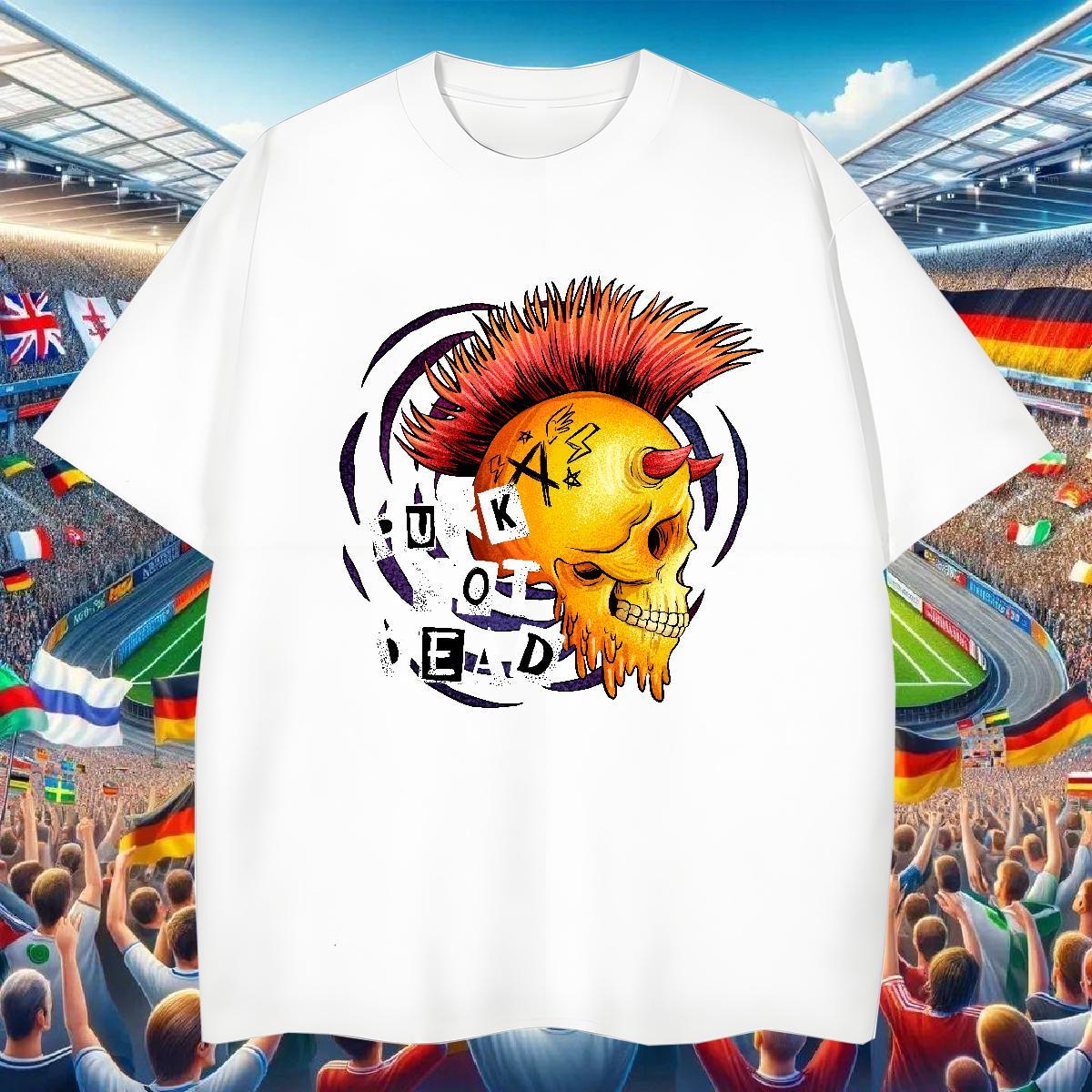 Fashion Designer T shirt skull Clothes 230g Pure Cotton Anime Printing Street TOP Quality Cartoon Print Breathable Short Sleeve Men Tees