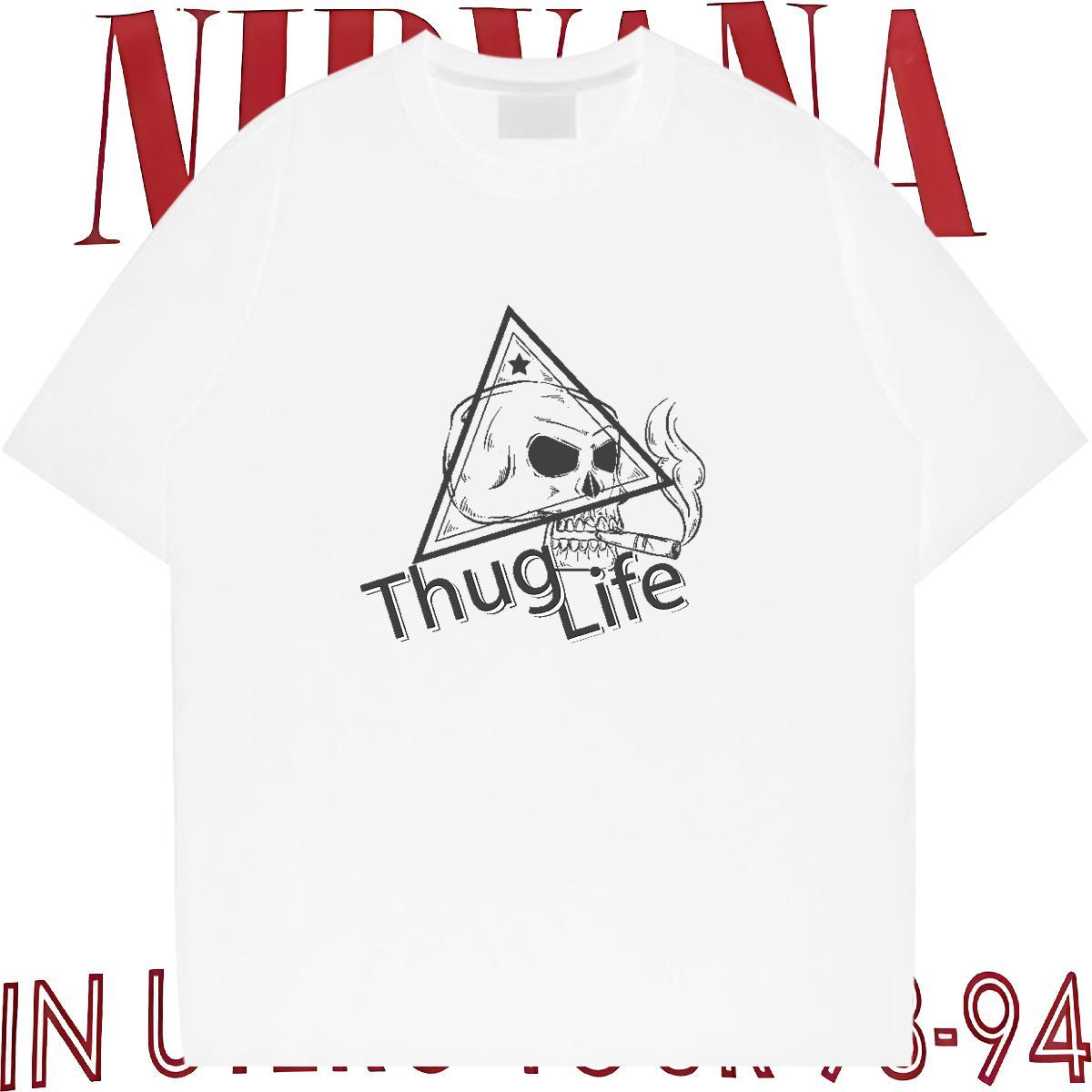 Designer Fashion T Shirts Men skull Tee Shirt 100% Cotton 230g Sport Loose Fit Anime Print Round Neck Short Sleeve Men Tops Tees