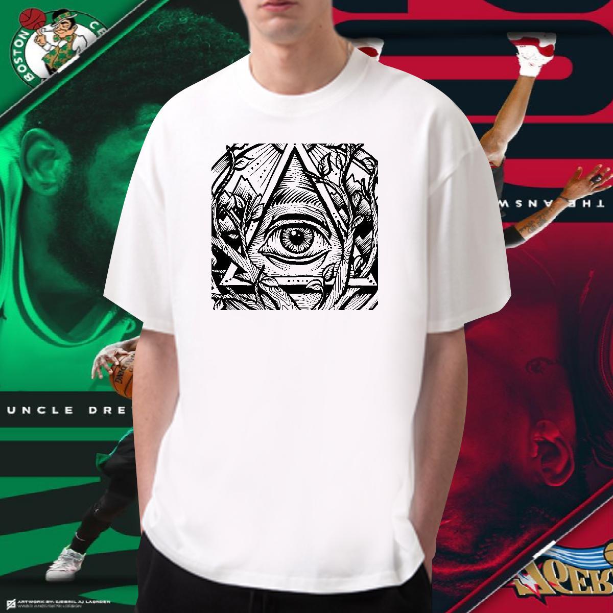 2024 Summer T-Shirts for Men eye of the devil Tees 230g 100% Cotton Spring Summer Wholesale Custom Anime Short Sleeve Soft Mens Tshirts