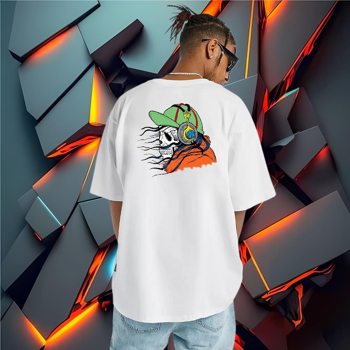 New Designer T-Shirts skull Wear 230g Cotton Daily Wear Unisex Custom Cartoon Crew Neck Breathable Tshirts