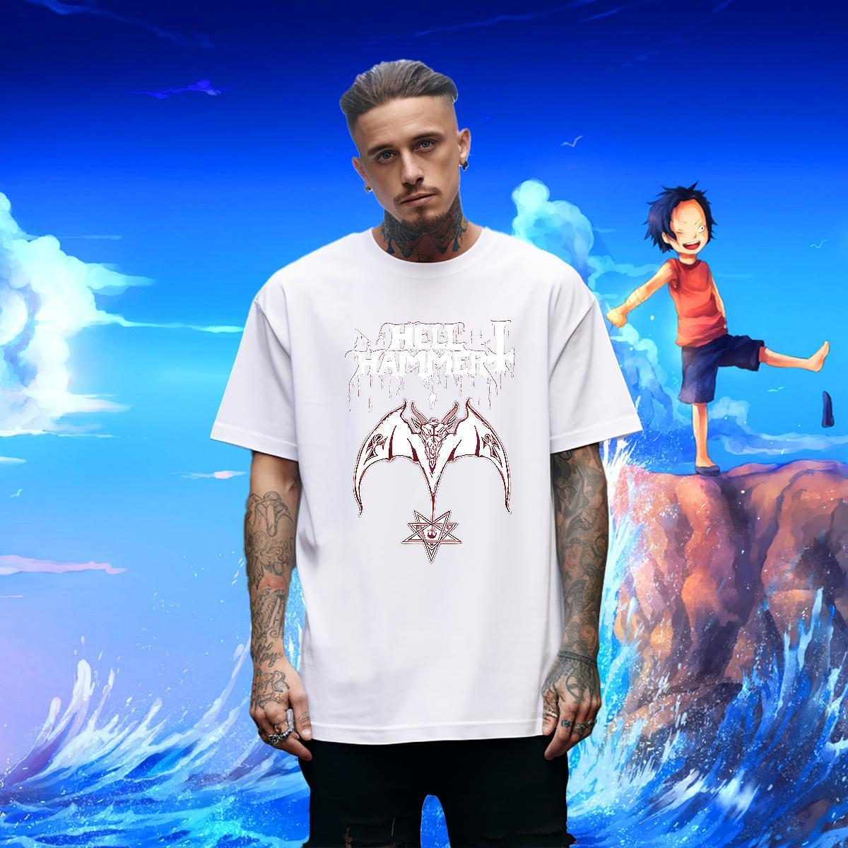 Designer T-Shirts skull Tees 230g Pure Cotton Casual Cool Design Custom Printing Crew Neck Mens Tshirts