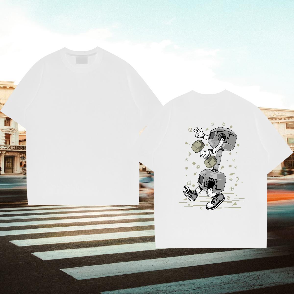 Fashion Design T-Shirts ET Tops 230g Cotton Outdoor Cool Design Anime Short Sleeve Soft Men Tops Tees