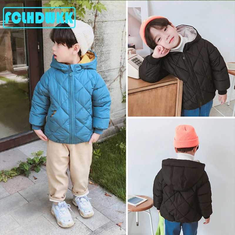 Children girls boys autumn and winter jackets new childrens underpads baby jackets with velvet and warm cotton jackets boys clothing X2411151