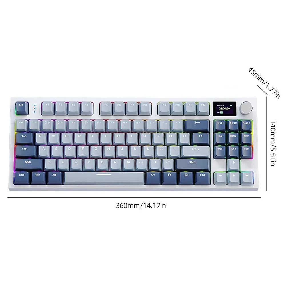 K86 Gaming Keyboard 87 Keys Mechanical Wired/Wireless Computer Keyboard With Colorful Backlight Keyboard For Laptop PC TabletM240715