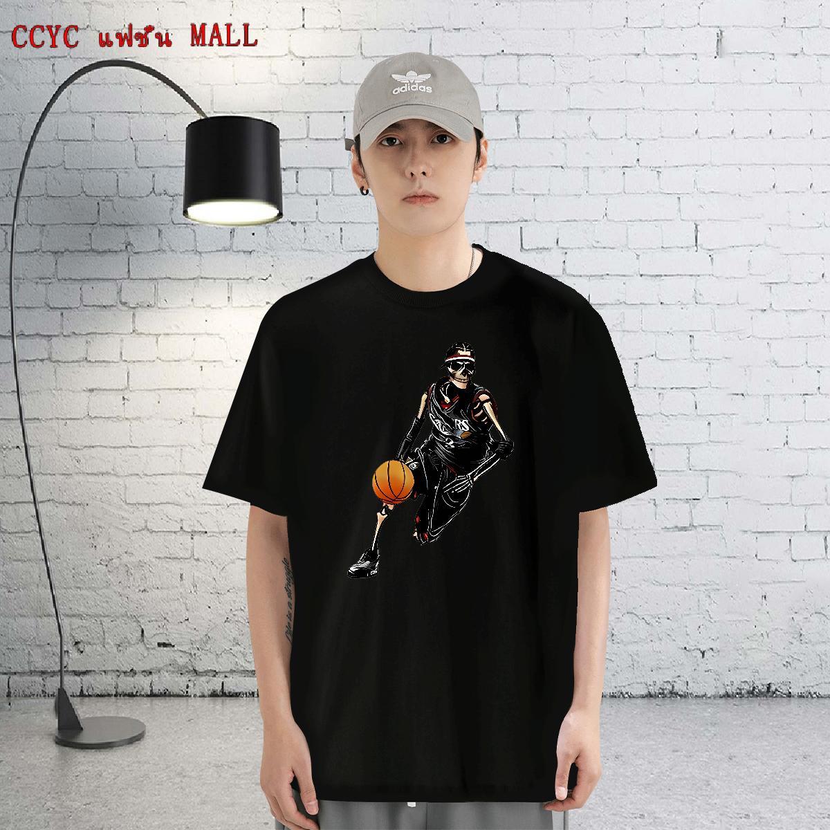 2024 Summer T-Shirts for Men skull Clothes 230g Cotton Casual Daily Wear Brand Customized Print Breathable Crew Neck Mens Tshirts