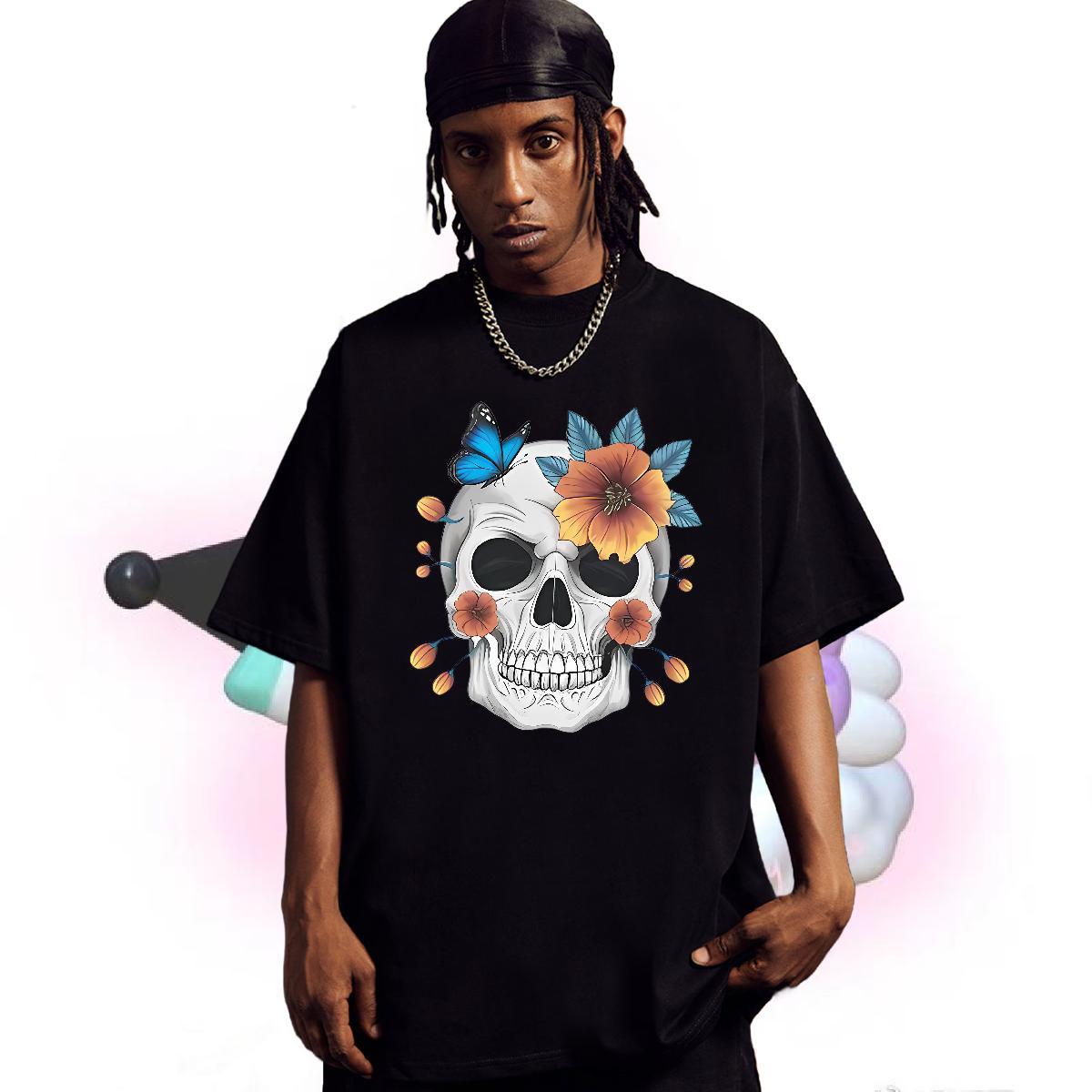 New Designer Mens T Shirts butterfly Tee Shirt 230g 100% Cotton Summer Casual Cool Oversized Breathable Short Sleeve Couples T Shirts