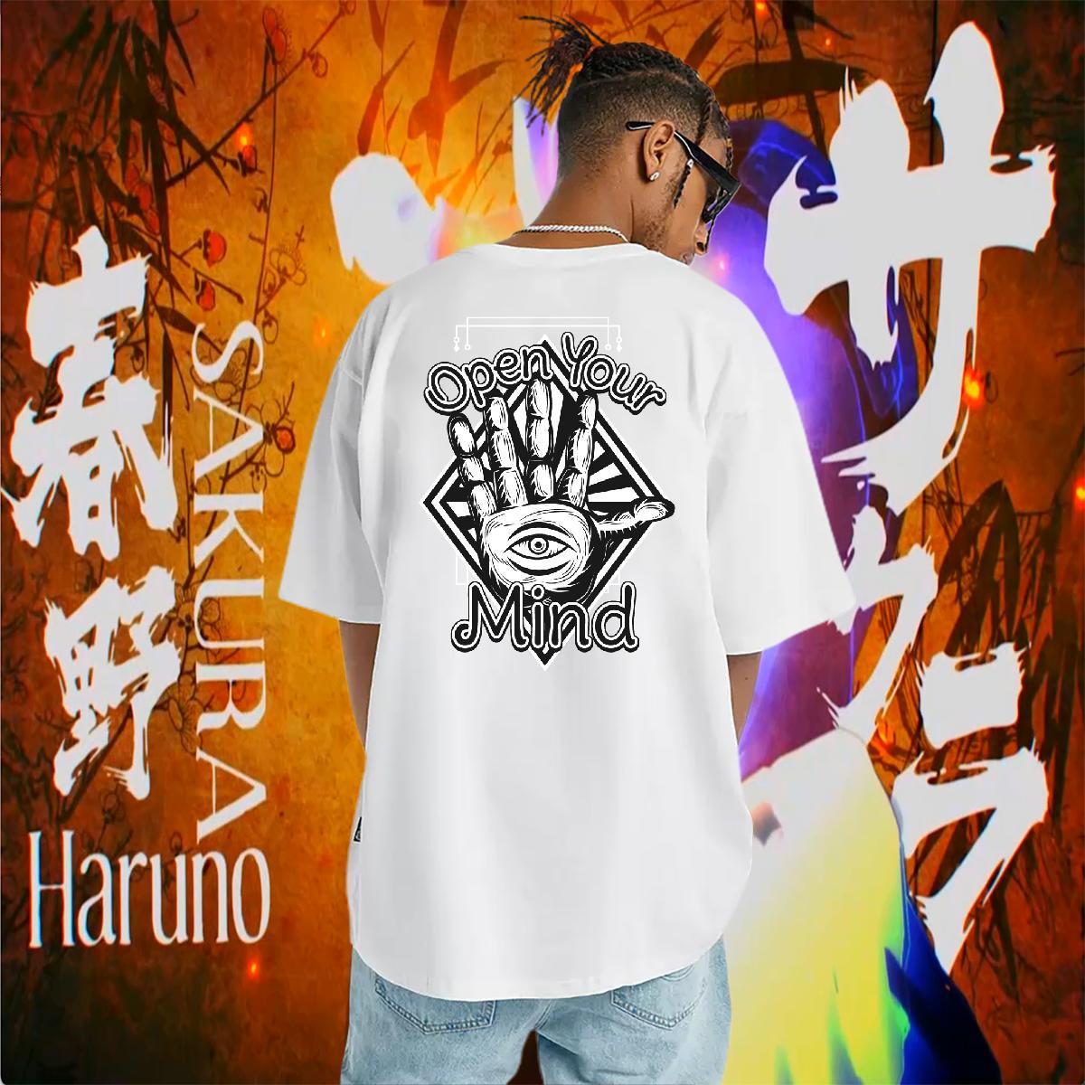 Customized Mens T Shirts hands Tshirts 100% Cotton 230g Outdoor Loose Anime Print O Neck Short Sleeves Men Tops Tees
