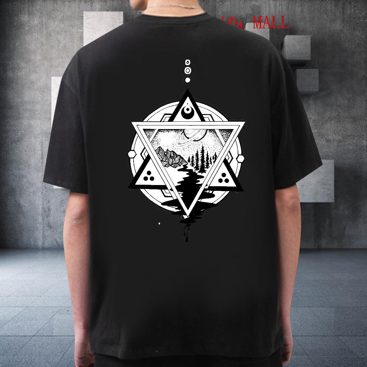 2024 Summer T shirt eye of the devil Clothes 230g 100% Cotton Outdoor Comfortable DIY Crew Neck Breathable Men Tops Tees