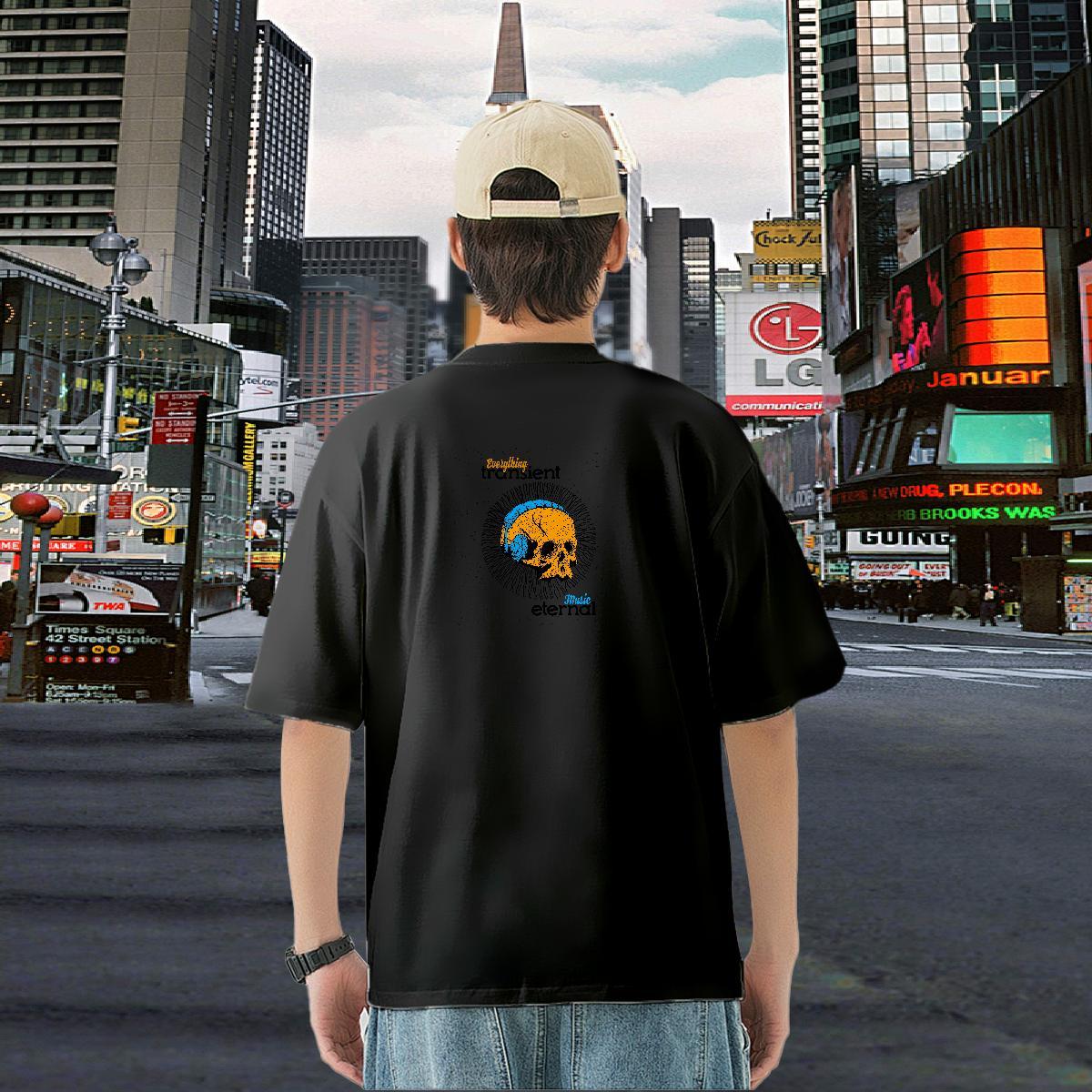 Brand Man T Shirts skull Polos 230g 100% Cotton Casual Free Shipping DIY Logo Oversized Breathable Short Sleeve Men Tops Tees