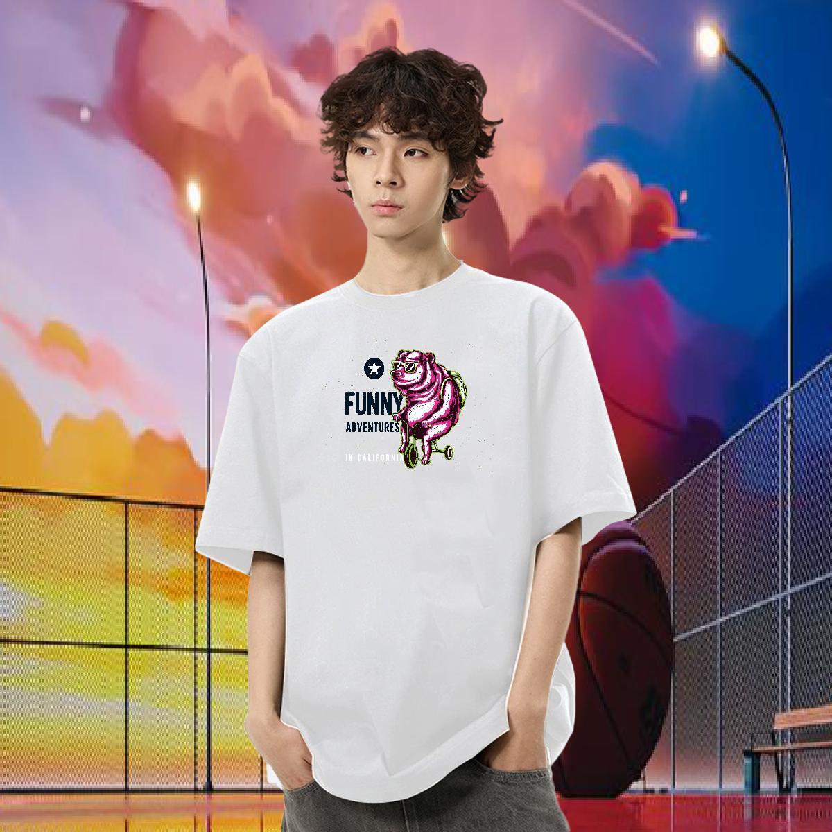 Custom T-Shirts ET Tops Shirt 230g 100% Cotton Summer Casual Unisex Cartoon Print Breathable Short Sleeve Mens Tshirts