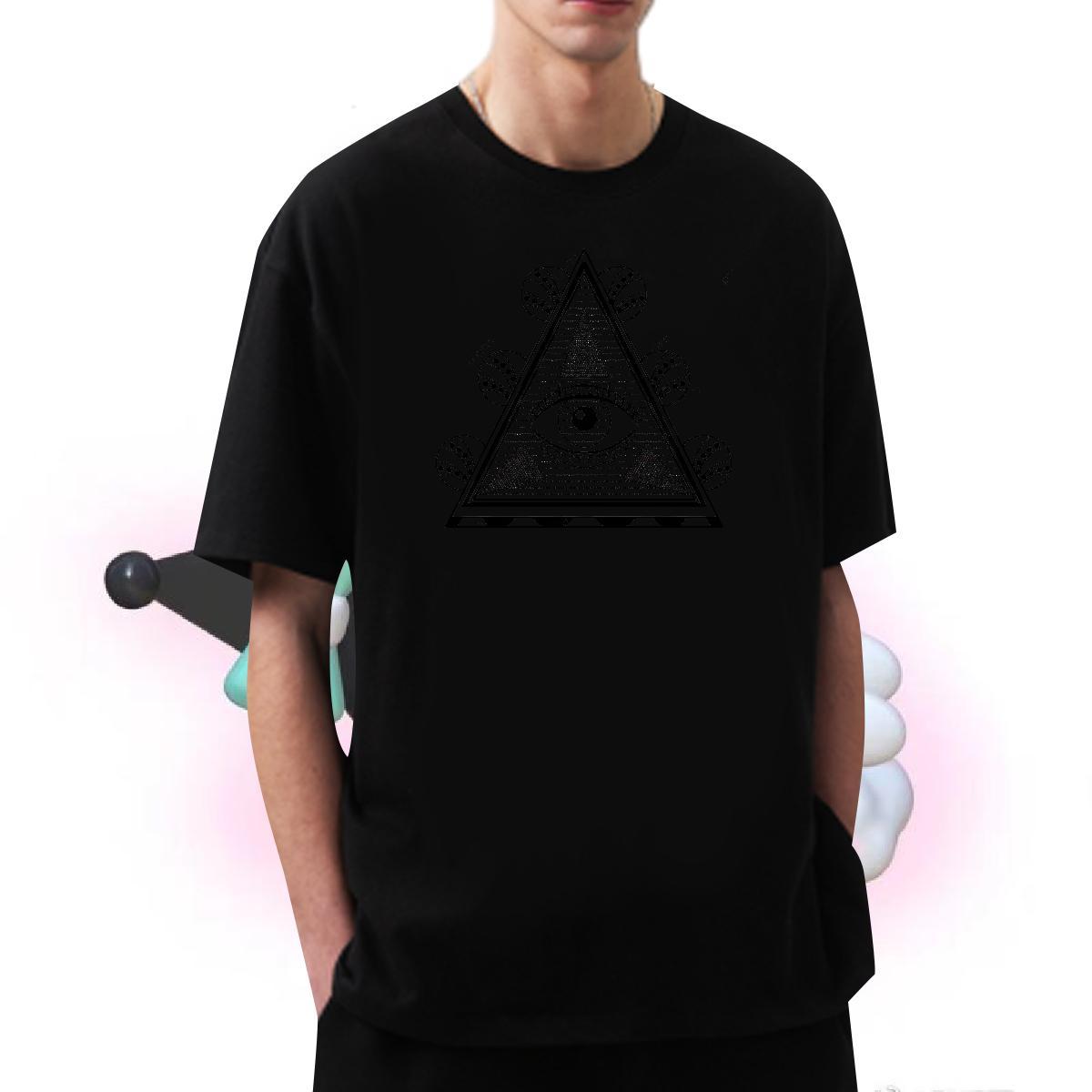 Fashion Design T-Shirts eye of the devil Tops 230g Cotton Home Outdoor Cool Anime Print Crew Neck Breathable Men Clothes T-Shirt
