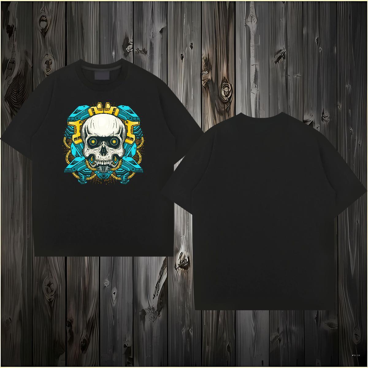 Designer T Shirts Men skull Polos 100% Cotton 230g Summer Casual Cool Design Customized Breathable Tshirt for Man Woman