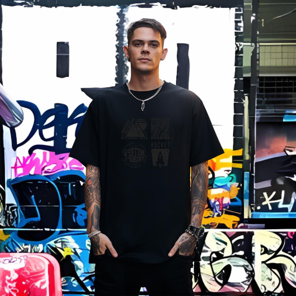 Classic T Shirts Men letter Tops Tees 230g Pure Cotton Street Casual Comfortable White Plus Size Short Sleeve O-Neck Mens Tshirts