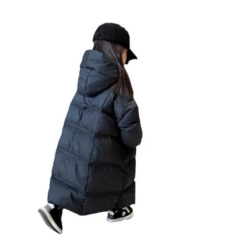 Girls Clothing 2023 Winter Cotton Jacket Warm Medium sized Childrens Thick Cotton Jacket Winter Long Thick Coat X2411151