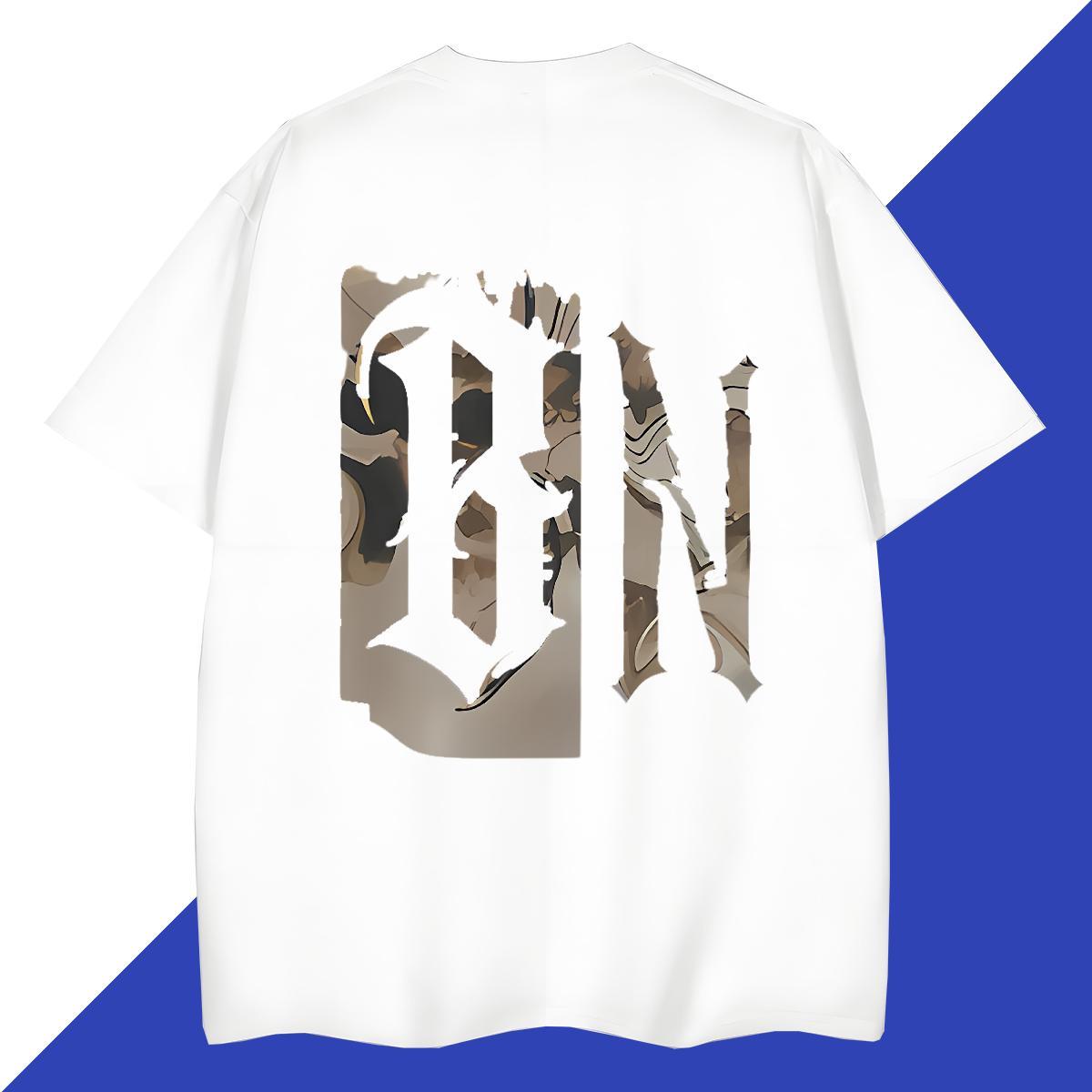 DIY Customized Man T Shirts letter Tees Shirts 230g 100% Cotton High Street Hip Hop High Quality Plus Size Cartoon Breathable Short Sleeve Men Clothes