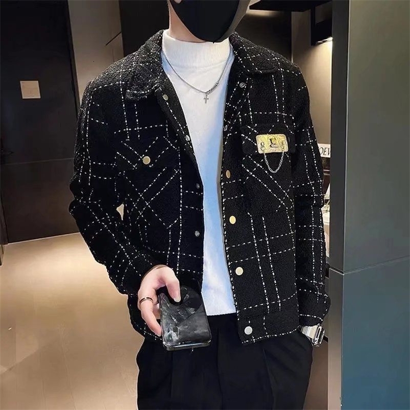 Mens jacket loose collar retro mens jacket for spring and autumn casual cargo jacket solid color loose mens jacket240806