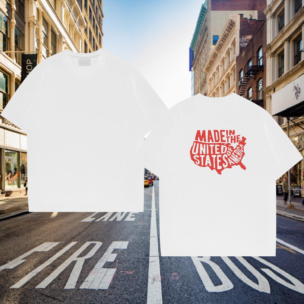 2024 DIY Mens T Shirts letter Clothings 230g 100% Cotton Sport Popular DIY Printed O Neck Short Sleeves Tshirt for Man Woman