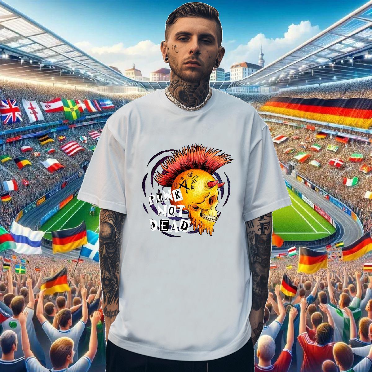 Fashion Designer T shirt skull Clothes 230g Pure Cotton Anime Printing Street TOP Quality Cartoon Print Breathable Short Sleeve Men Tees