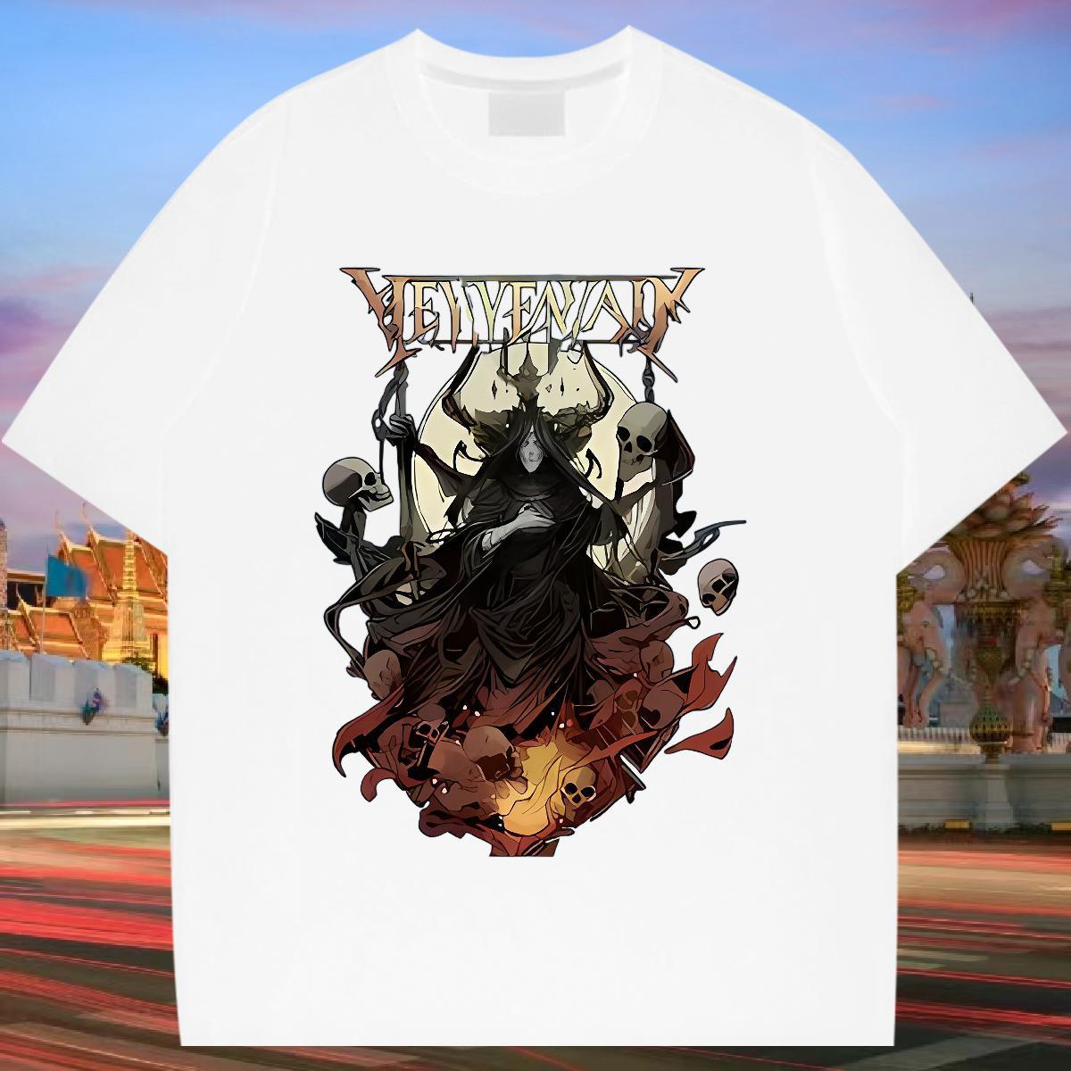New Arrival T shirt skull Polos 230g Pure Cotton Hip Hop Free Shipping Custom Print Plus Size Breathable Crew Neck Couples T Shirts