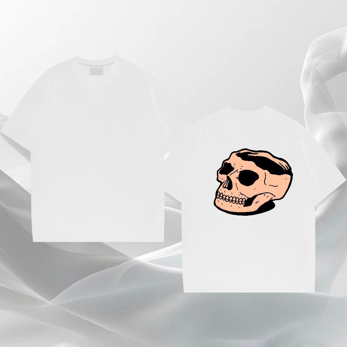 Fashion Designer Men T Shirts skull Tshirts 230g 100% Cotton Street Casual Comfortable Anime Print Crew Neck Tshirt for Man Woman