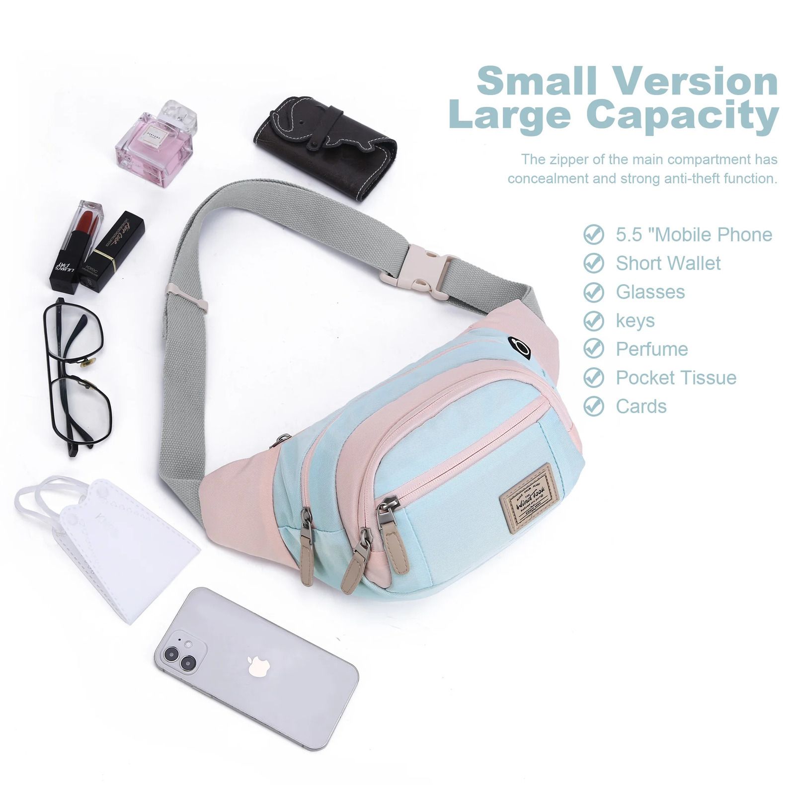 WindTook Fanny Pack Womens Belt Bag Waist Bag Lightweight Cross body Bag Travel Outdoor Running Exercise 240807