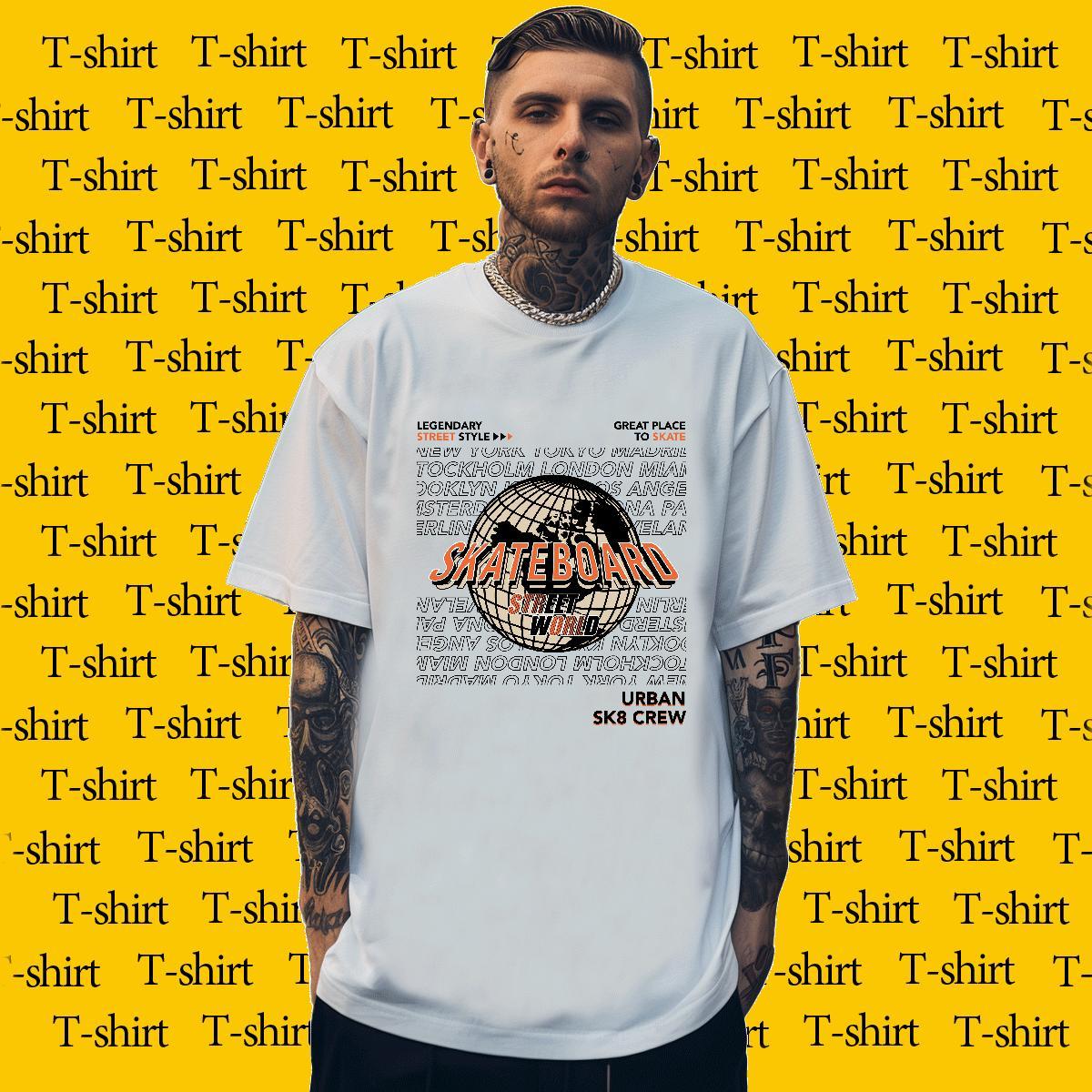 Fashion Mens T Shirts letter Polos 100% Cotton 230g Spring Summer TOP Quality Custom Printing Breathable Tshirts