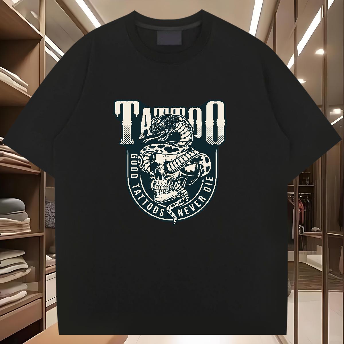 Designer Fashion T Shirts Men skull Clothings 230g 100% Cotton Outdoor Brand DIY Logo Oversized Breathable Short Sleeve Tshirts