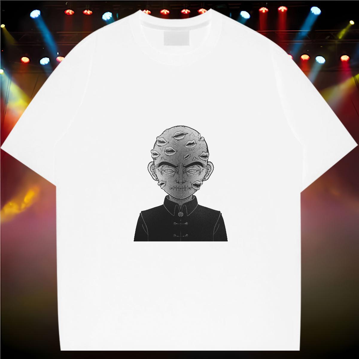 Factory Direct T Shirts Men portrait Tees 230g Cotton Street wear Hip Hop Wholesale Skull Short Sleeve O-Neck Men Tshirts