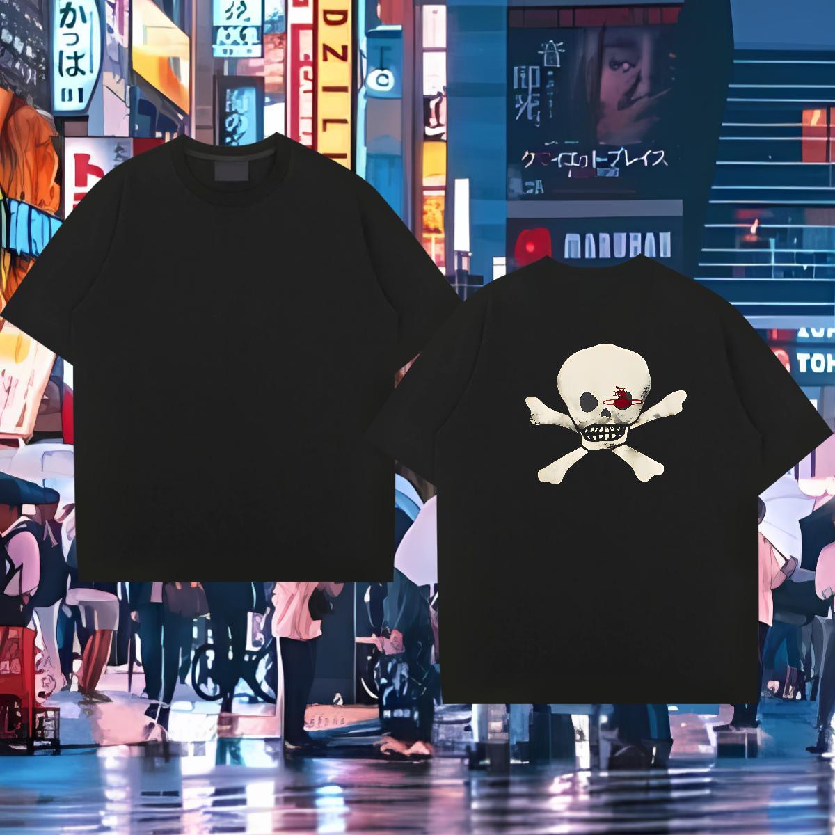 Fashion Designer Man T Shirts skull Clothings 100% Cotton 230g Street Casual Wholesale DIY Logo Oversized Round Neck Short Sleeve Men Tees