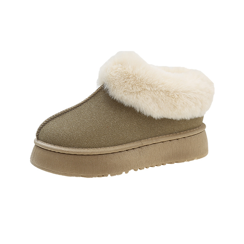 New 2024 Womens Thick Fashion Bottom Snow Boots Autumn Winter Plush Short Tube Indoor and Outdoor Large Size Cotton Shoes Wholesale Lhshoe