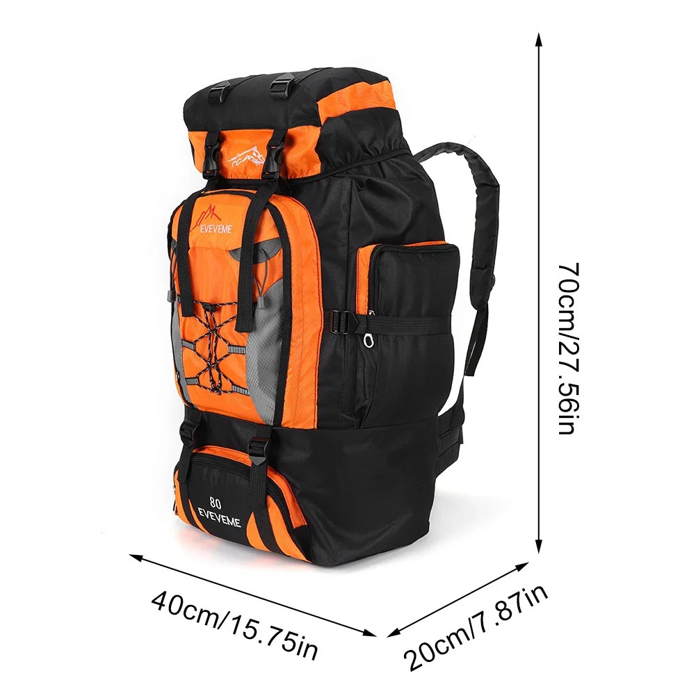 Large 80L travel bag camping backpack hiking army mountain sports outdoor shoulder 240807 653f 4