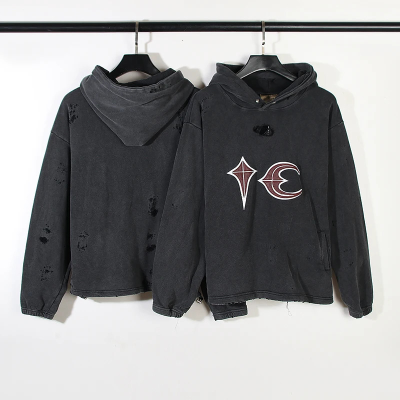 Frayed Damaged Washed Ropa Hombre Y2k Baggy Sweatshirts for Men and Women Pullover Oversized Sudaderas Casual Hooded Hoodies 240806