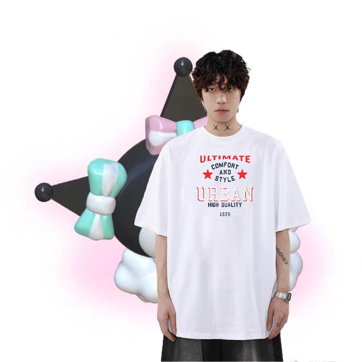 Custom Men T Shirts letter Top Tees 230g 100% Cotton Outdoor Designer Custom Print Oversized Short Sleeve O-Neck Couples T Shirts