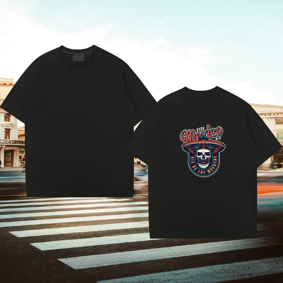 Fashion Design T Shirt For Man skull Clothings 230g Pure Cotton Home Outdoor Brand Custom Anime Breathable Crew Neck Men Tees