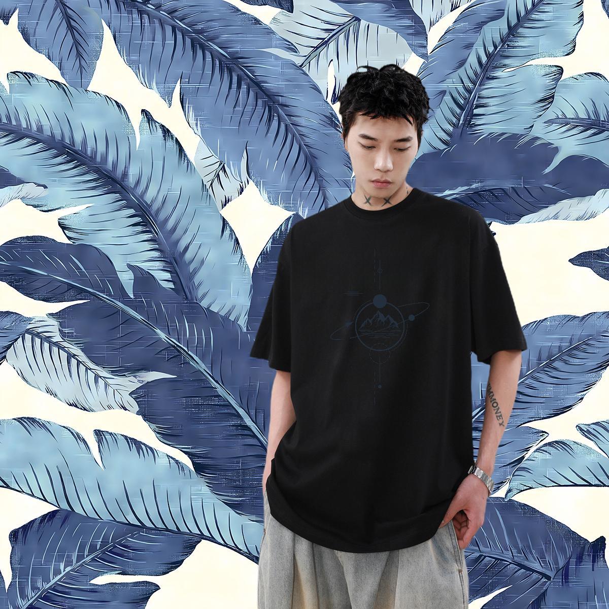 New Arrival T shirt mountains Clothes 230g Cotton Street Wear High Quality DIY Printed Breathable Short Sleeve Tshirt for Man Woman