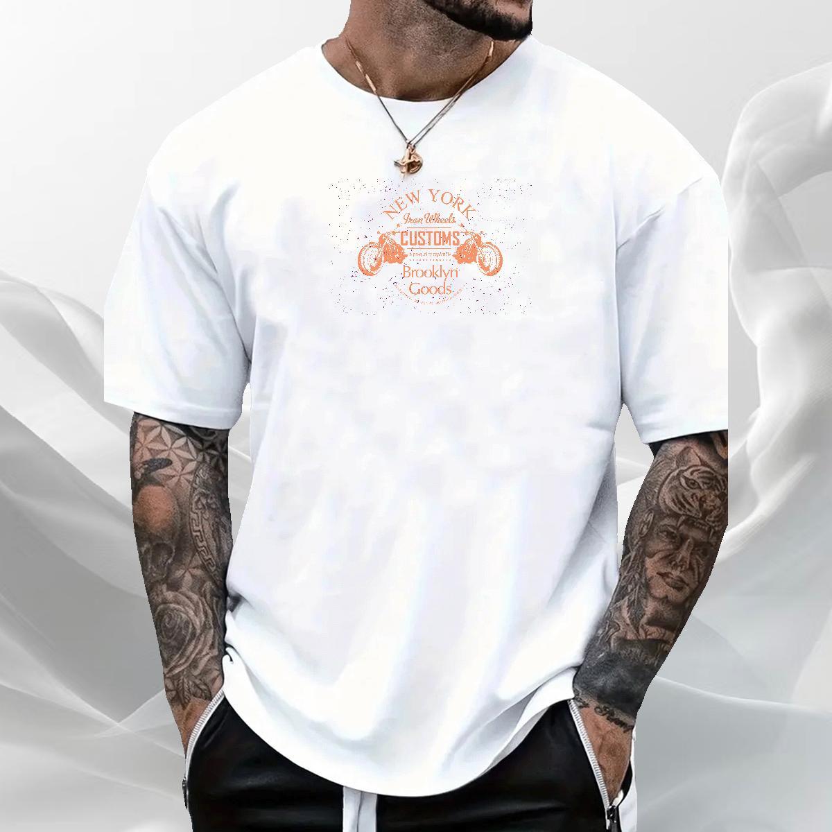 Fashion Mens T Shirts Motorcycle Wear 230g Cotton Casual Designer Anime Print Breathable Crew Neck Tshirts