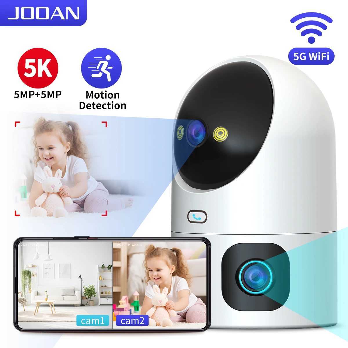 JOOAN 5K 10MP PTZ IP Camera WiFi Dual Lens Camera Home Color Night CCTV Surveillance Camera Auto Tracking Smart Baby MonitorM240806