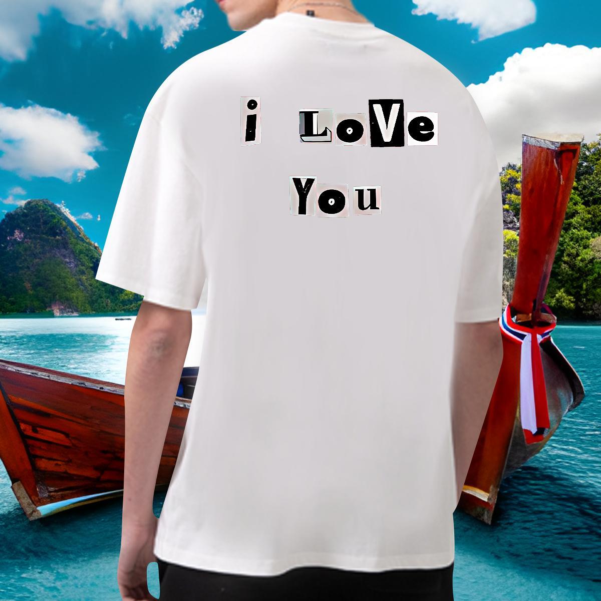 Classic Casual T Shirts Men letter Top Tees 230g Cotton Daily Wear Comfortable Anime Breathable Mens Tshirts