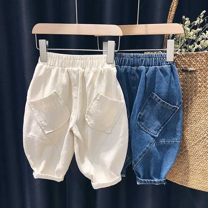 Jeans Boys Jean Pants Long Trousers Cotton 2024 Packet Spring Autumn Babys Kids Pants Teenagers Outwear High Quality Childrens Cloth